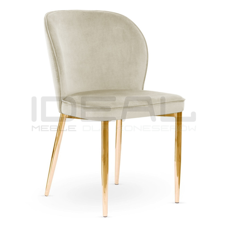 Krzesło glamour złote Vanne z wysokim oparciem
