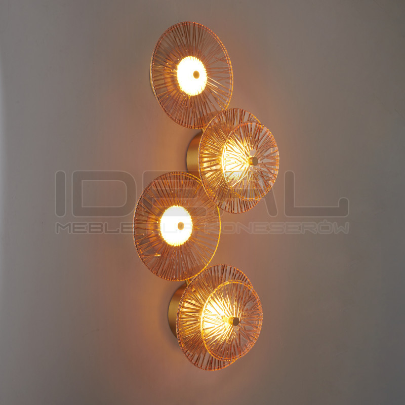 Dekoracyjny KINKIET LUXIO-4 LED BURSZTYNOWY