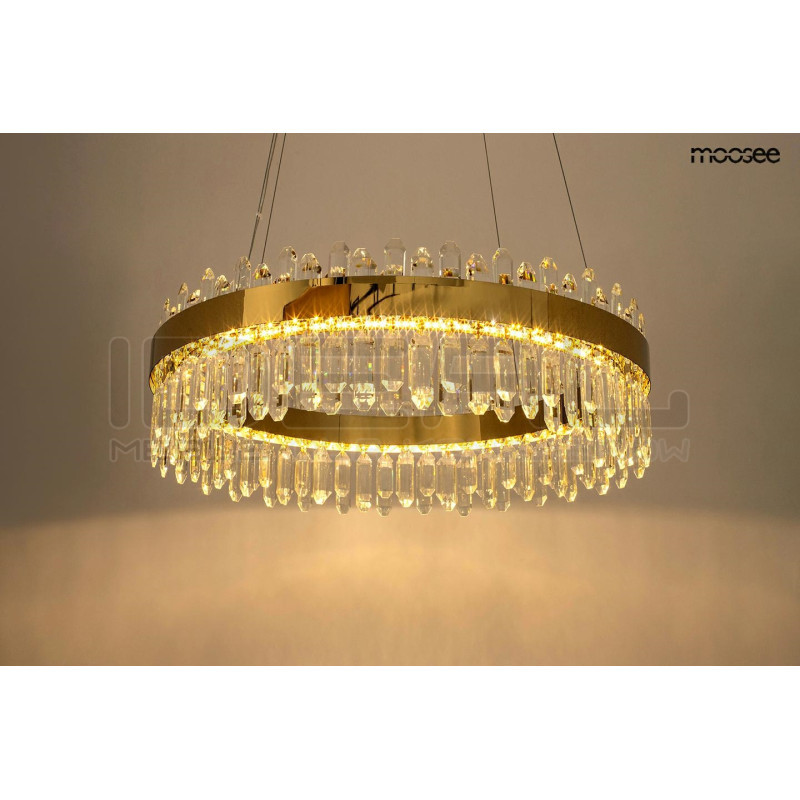 Kryształowa lampa wisząca glamour AMIRA 60 złota