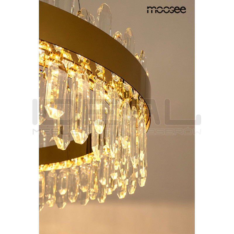 Kryształowa lampa wisząca glamour AMIRA 100 złota