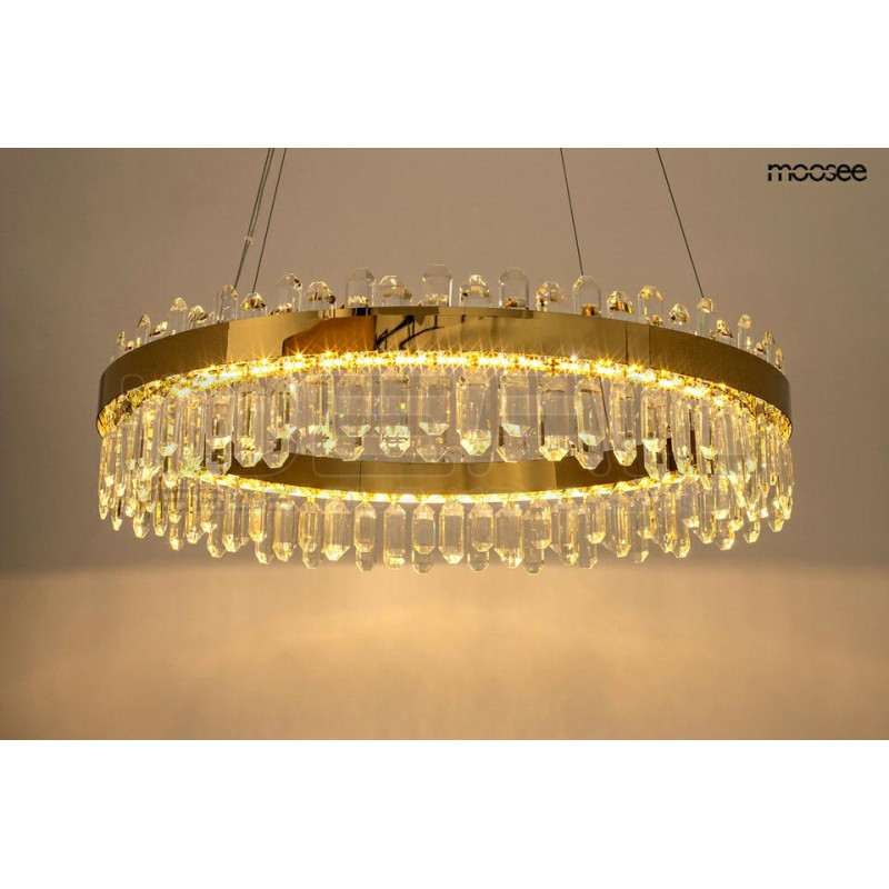 Kryształowa lampa wisząca glamour AMIRA 100 złota