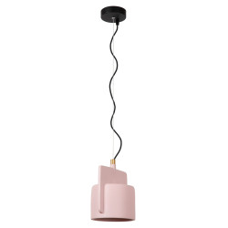 Betonowa lampa wisząca Bat różowa