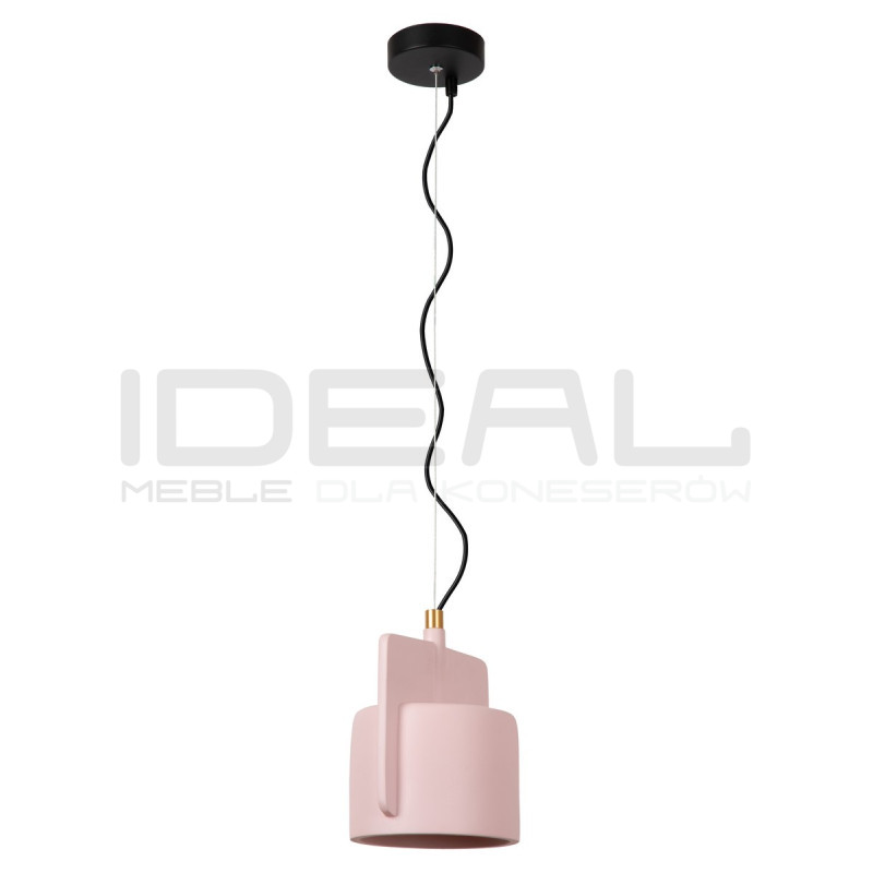 Betonowa lampa wisząca Bat różowa