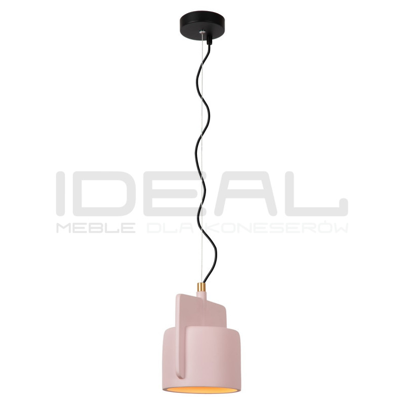 Betonowa lampa wisząca Bat różowa