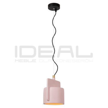 Betonowa lampa wisząca Bat różowa