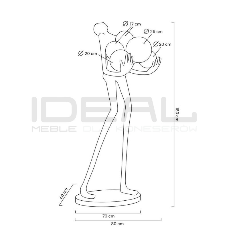 Lampa stojąca rzeźba Człowiek Human