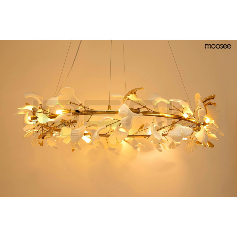 Lampa wisząca FLORA 100 ceramiczna złota | IdealMeble.pl