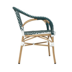 Krzesło CAFE MIRAMAR turkus/morski rattan