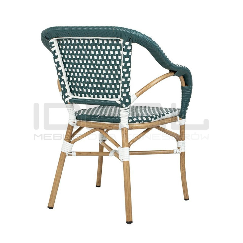 Krzesło CAFE MIRAMAR turkus/morski rattan