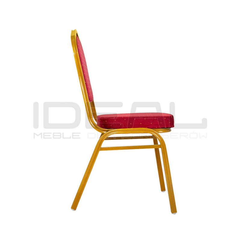 Krzesło do sali bankietowej HEROS czerwone złote