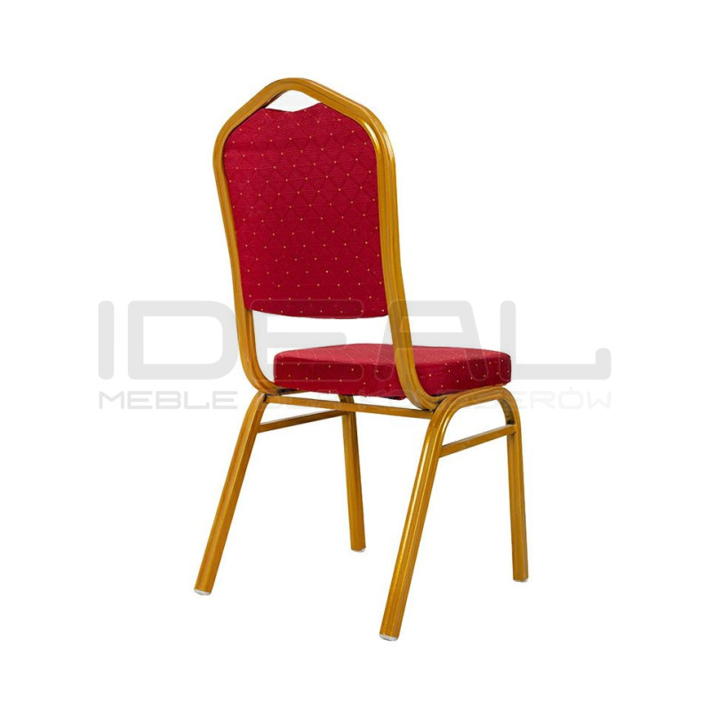 Krzesło do sali bankietowej HEROS czerwone złote