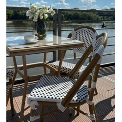 Krzesło ogrodowe Boho Caffe Paris białe rattan