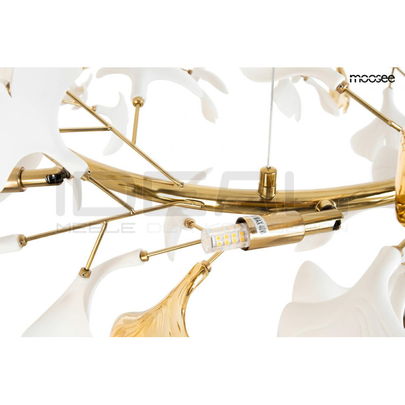 Lampa wisząca glamour FLORA 120 ceramiczna złota