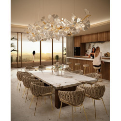 Lampa wisząca pozioma glamour FLORA 250 PP złota