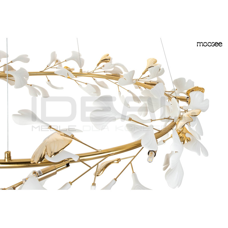 Lampa wisząca glamour FLORA 80 ceramiczna złota