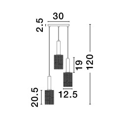 Lampa wisząca Froz 3 złota