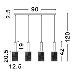 Lampa wisząca Froz Line 4 złota