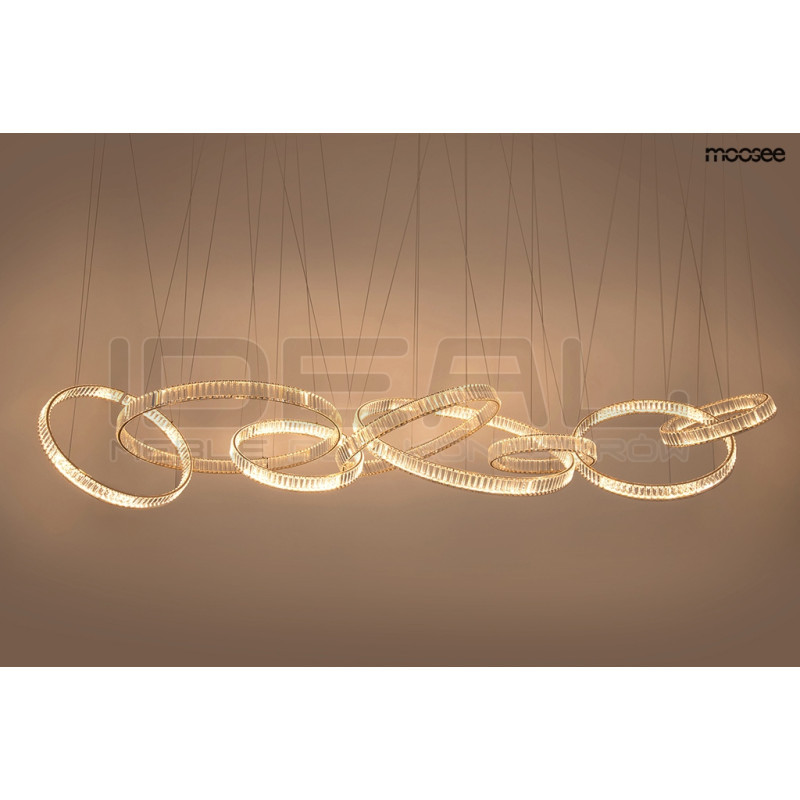 Lampa wisząca glamour LIBERTY LINE 8 złota 320 cm