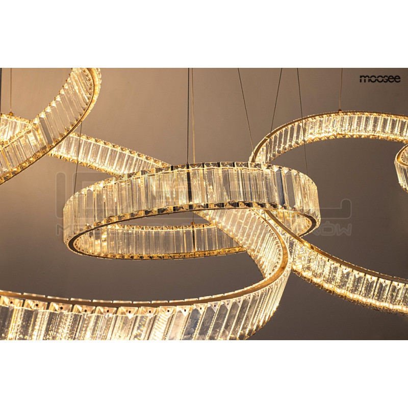 Lampa wisząca glamour LIBERTY LINE 8 złota 320 cm
