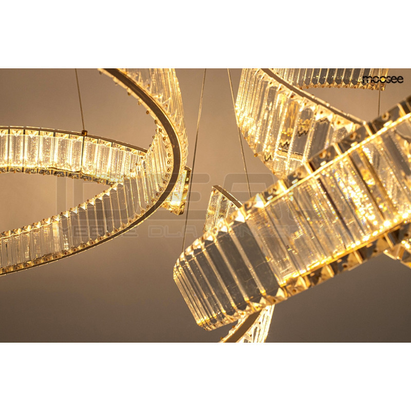 Lampa wisząca glamour LIBERTY LINE 8 złota 320 cm