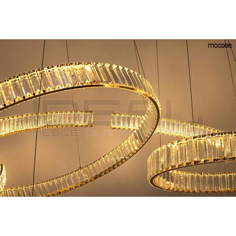 Lampa wisząca glamour LIBERTY LINE 8 złota 320 cm
