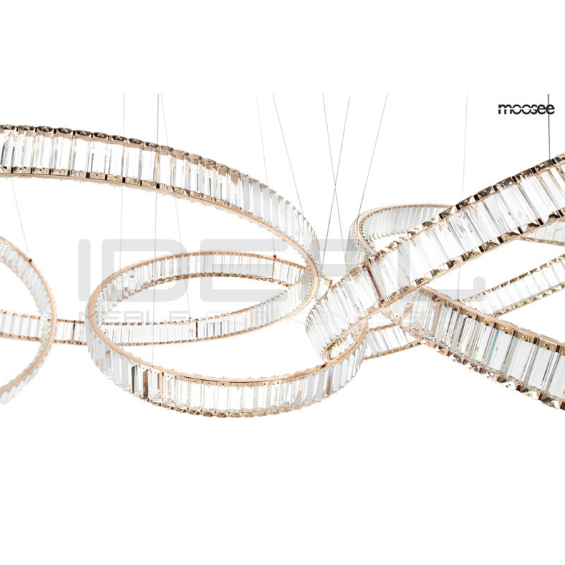 Lampa wisząca glamour LIBERTY LINE 8 złota 320 cm