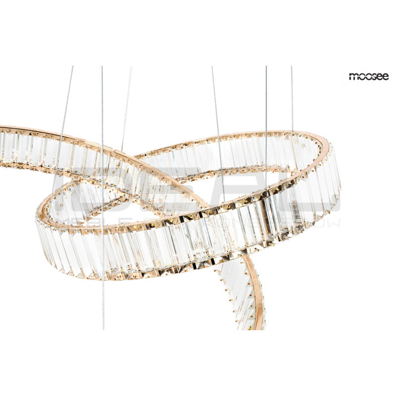 Lampa wisząca glamour LIBERTY LINE 8 złota 320 cm