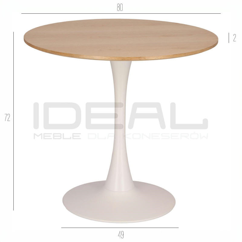 Stół Tulip Skinny 80 dąb