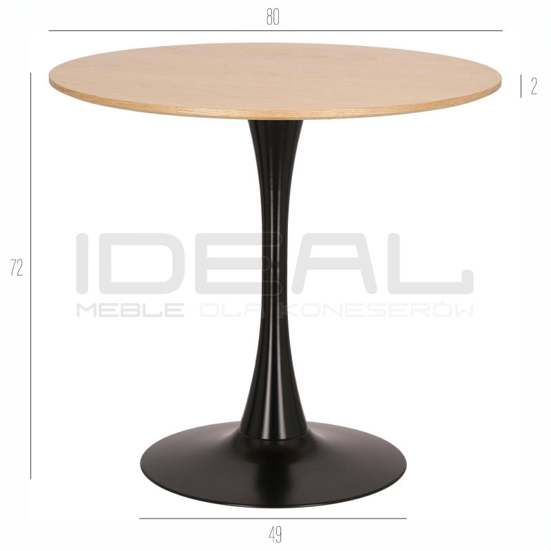 Stół Tulip Skinny 80 dąb