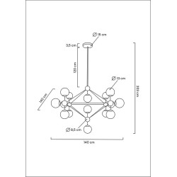 Lampa wisząca czarna Planetario ASTRIFERO 15