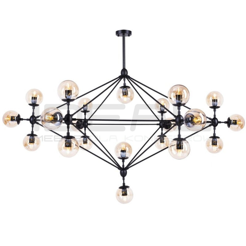 Lampa ASTRIFERO 21 czarna klosz bursztynowy