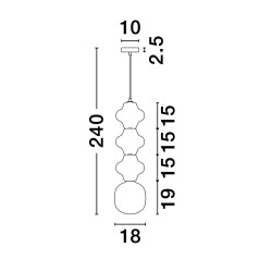 Lampa wisząca Triple Plusy Multicolor