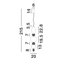 Lampa ceramiczna Lara 3 Multicolor