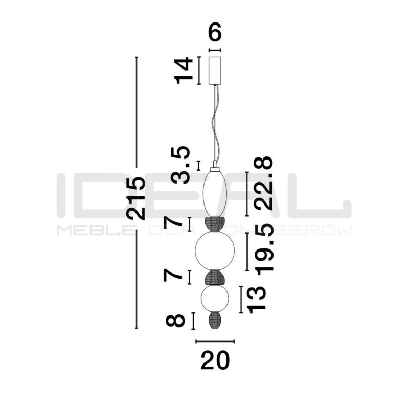 Lampa ceramiczna Lara 3 Multicolor
