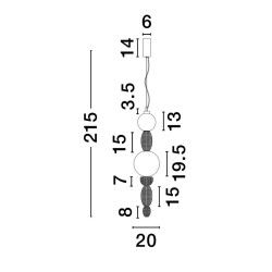 Lampa ceramiczna Lara 2 Multicolor