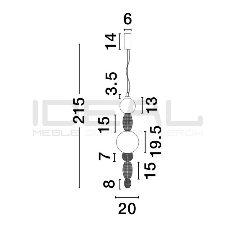 Lampa ceramiczna Lara 2 Multicolor