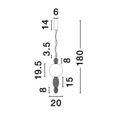 Lampa ceramiczna Lara 1 Multicolor