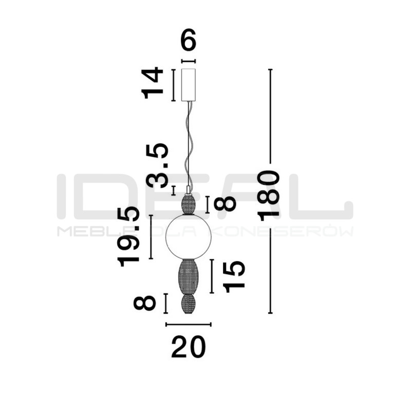 Lampa ceramiczna Lara 1 Multicolor