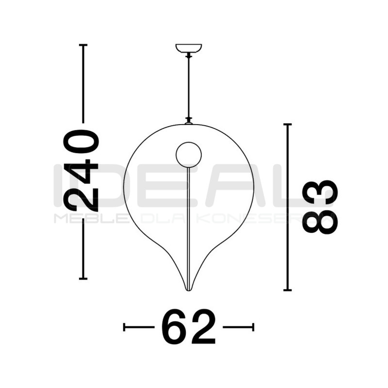 Lampa wisząca Over S2  z jedwabiu