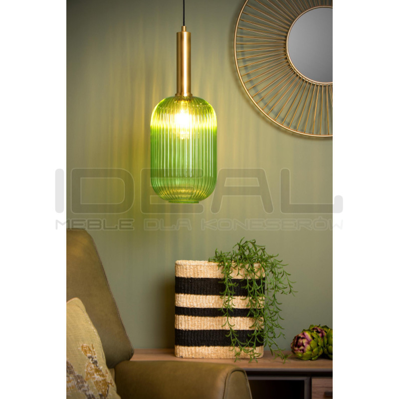 Szklana lampa wisząca Mohito Slim zielona