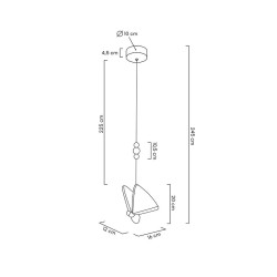 Lampa wisząca glamour BUTTERFLY S motyl złota
