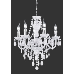 Żyrandol glamour Baroc 5 biały barokowy