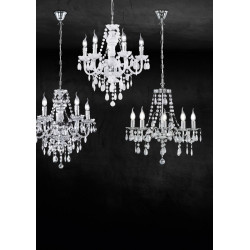 Żyrandol glamour Baroc 5 biały barokowy