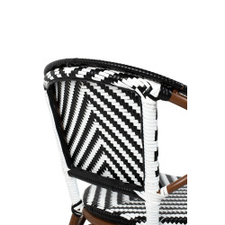 Krzesło ogrodowe CAFE AZURE z podłokietnikami biało czarne