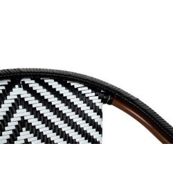 Krzesło ogrodowe CAFE AZURE z podłokietnikami biało czarne