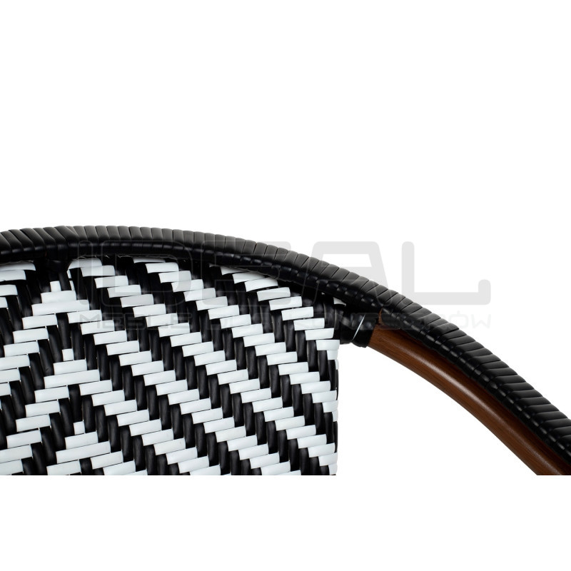 Krzesło ogrodowe CAFE AZURE z podłokietnikami biało czarne