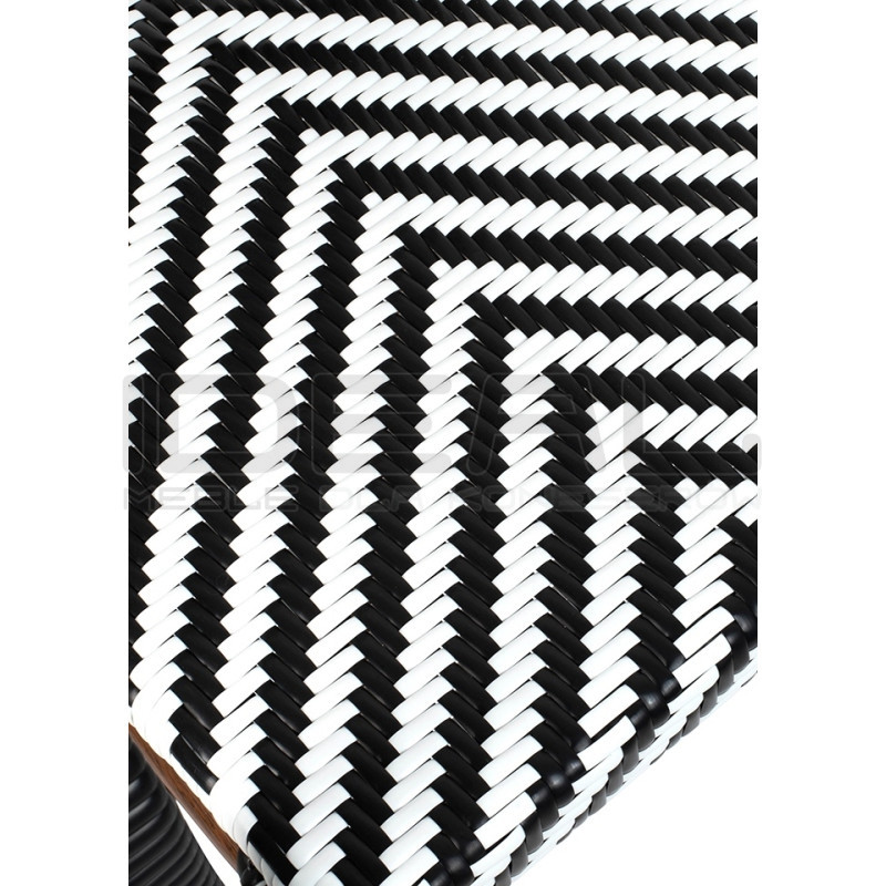 Krzesło ogrodowe CAFE AZURE z podłokietnikami biało czarne