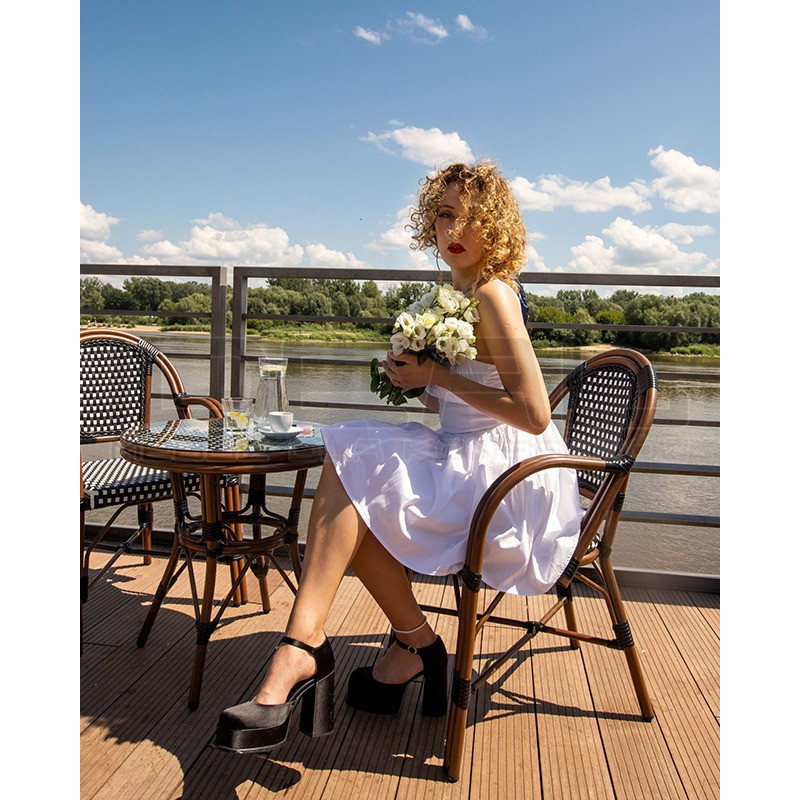 Krzesło Boho Caffe Paris z podłokietnikami