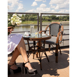 Krzesło Boho Caffe Paris z podłokietnikami