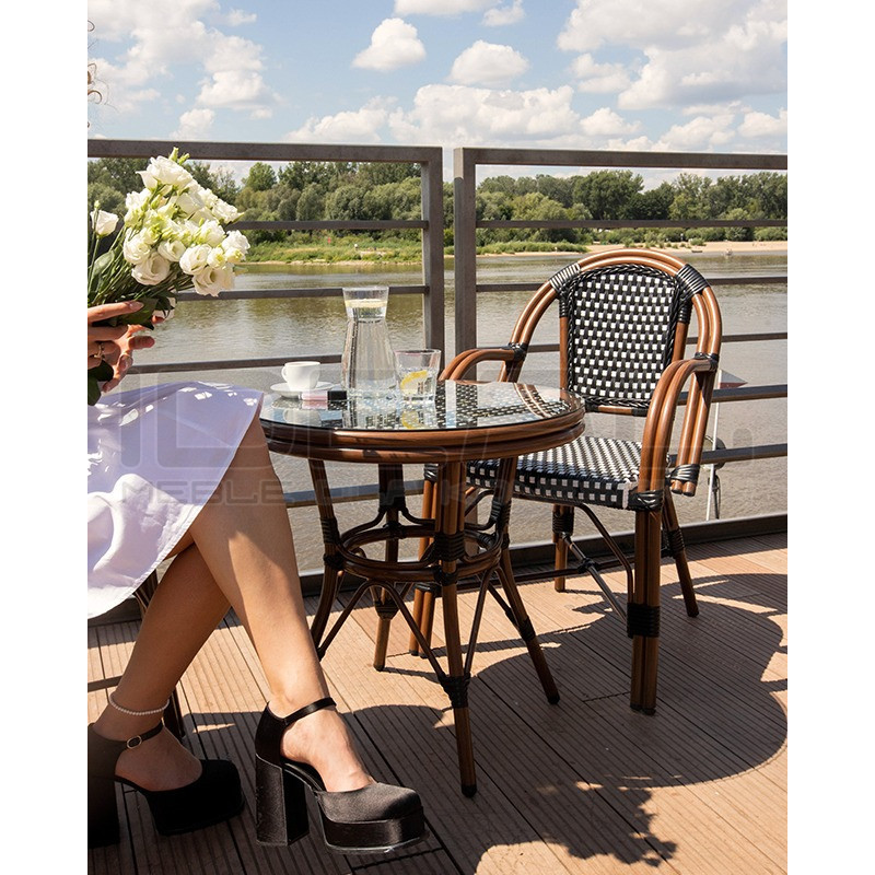 Krzesło Boho Caffe Paris z podłokietnikami